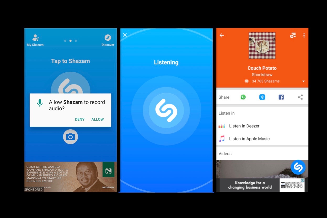 MobApp,Apps,Shazam,Review,Utility,Available,Android,iOS,Rating,Song,Remember,Name,New song,App store,Download,Explore,Account,Recommended,Tap to Shazam,Autoshazam,Icon,Verify,Email,Address,App,Save,Scan,Icons,Unlock,Features,Settings,Changes,Phone,Listen,Speed,Accuracy,Music video,Lyrics,Similar songs,Search,Delete,Discover,Collect,favourite,