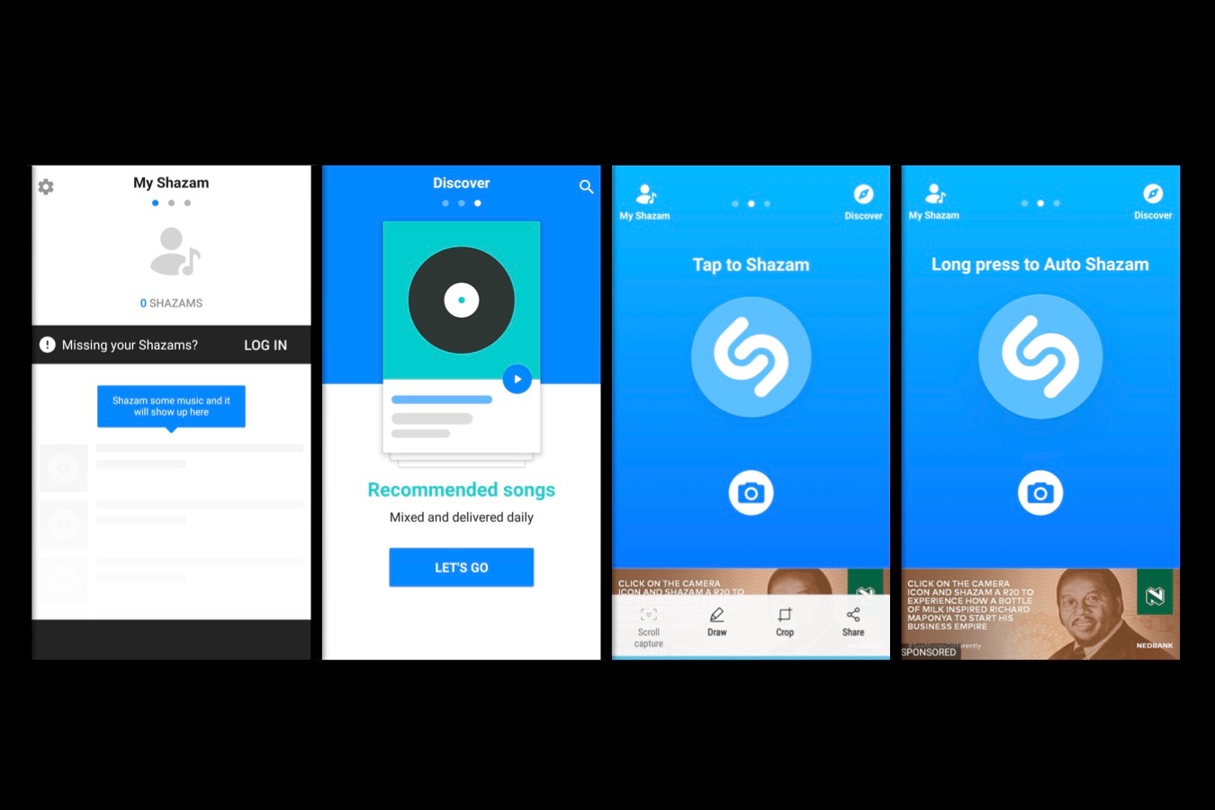 MobApp,Apps,Shazam,Review,Utility,Available,Android,iOS,Rating,Song,Remember,Name,New song,App store,Download,Explore,Account,Recommended,Tap to Shazam,Autoshazam,Icon,Verify,Email,Address,App,Save,Scan,Icons,Unlock,Features,Settings,Changes,Phone,Listen,Speed,Accuracy,Music video,Lyrics,Similar songs,Search,Delete,Discover,Collect,favourite,